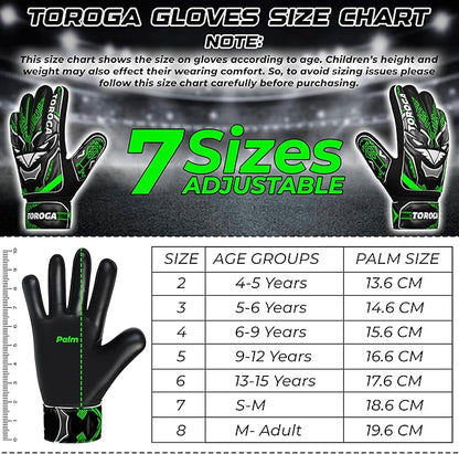 Goalkeeper Gloves for Kids & Youth – Soccer Goalie Gloves, Strong Latex Grip, Double Wrist Support