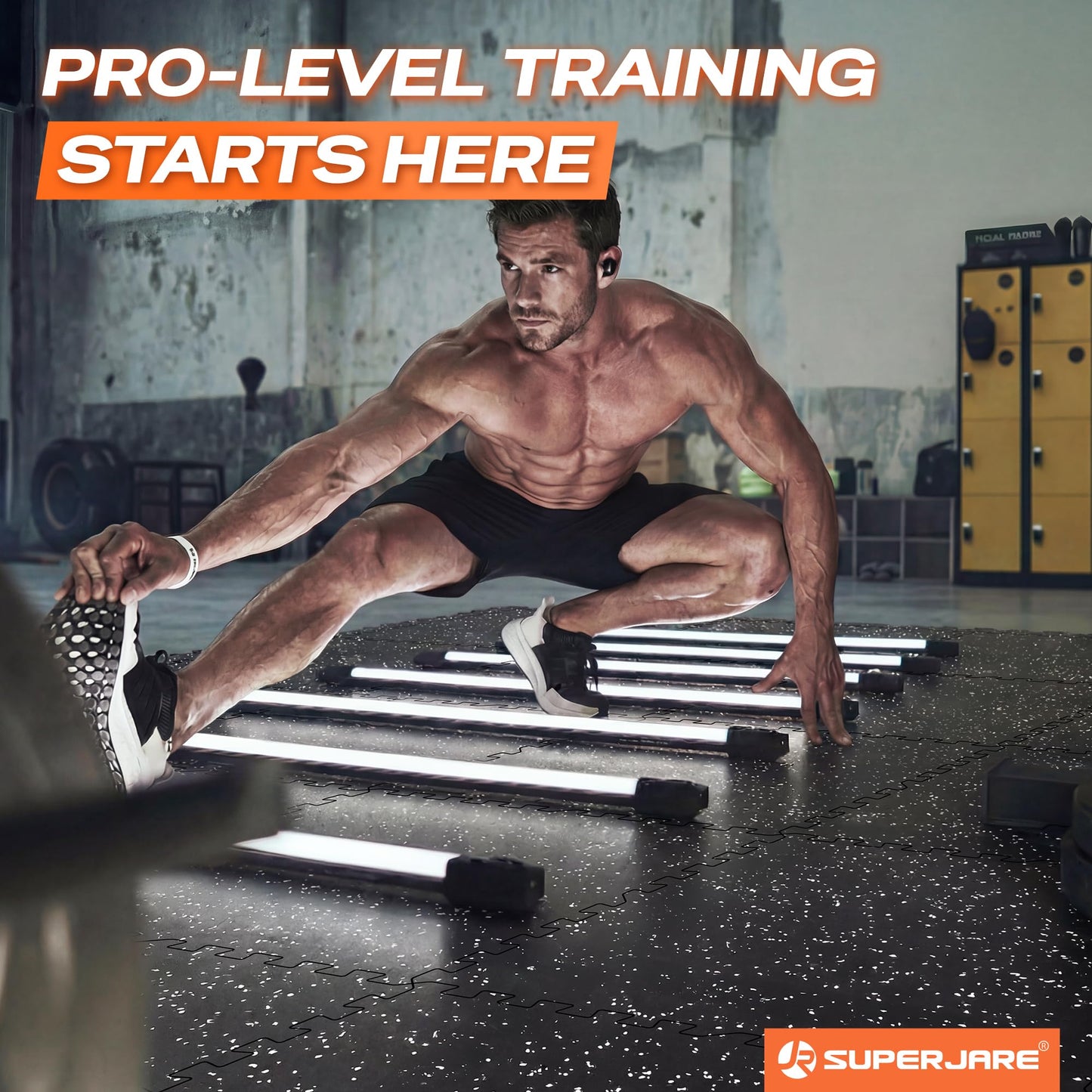SUPERJARE 0.56'' Thick 48 Sq Ft Rubber Top Gym Flooring for Home Gym