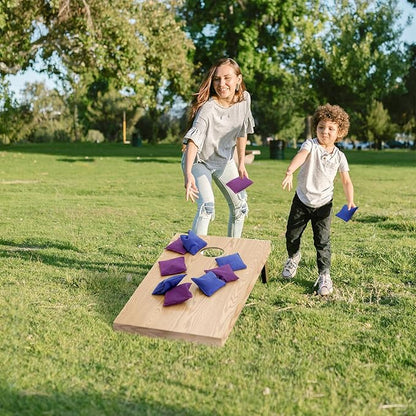 Set of 8 Regulation Cornhole Bags Double Sided, Weather Resistant Bean Bags for Cornhole Toss Game