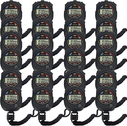 Multi-Function Electronic Digital Sport Stopwatch Timer, Large Display with Date Time and Alarm