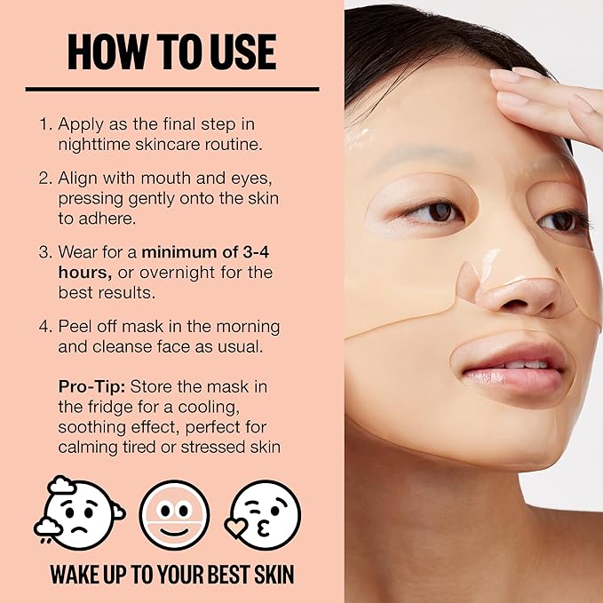 PEACE OUT Skincare Overnight Bio-Collagen Recovery Hydrating Face Mask to Calm Skin Irritation