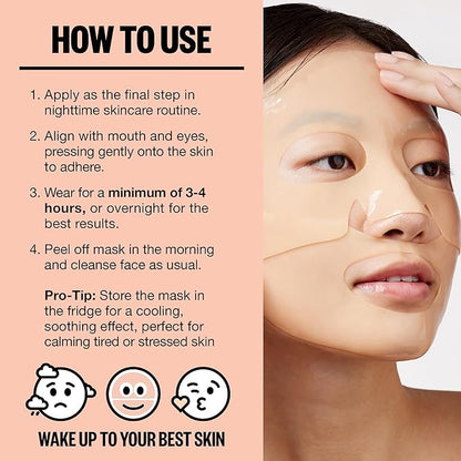PEACE OUT Skincare Overnight Bio-Collagen Recovery Hydrating Face Mask to Calm Skin Irritation