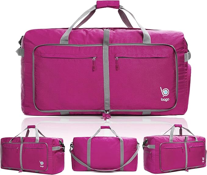 Bago Large Foldable Duffel Bags for Traveling Women & Men - 100L Packable Duffle Bag for Travel