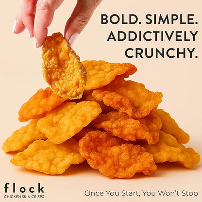 Flock Keto Chicken Skin Chips | 4 Flavors Variety Pack | Low Carb, High Protein, Sugar Free, Gluten
