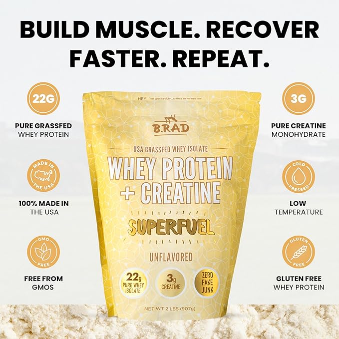 B.rad Superfuel - Grass Fed Whey Protein Isolate Boosted with Creatine | Farm-Fresh