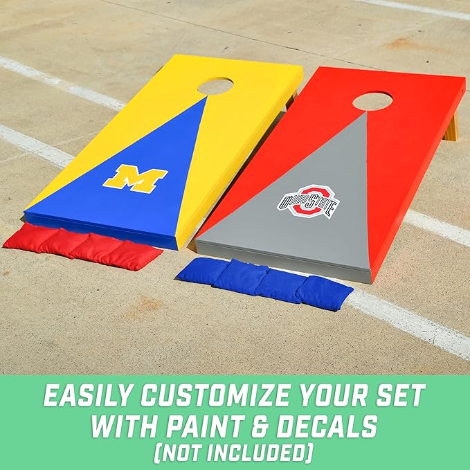 GoSports Solid Wood Premium Cornhole Sets - Choose 4 x 2 ft or 3 x 2 ft - Game Boards Include Set
