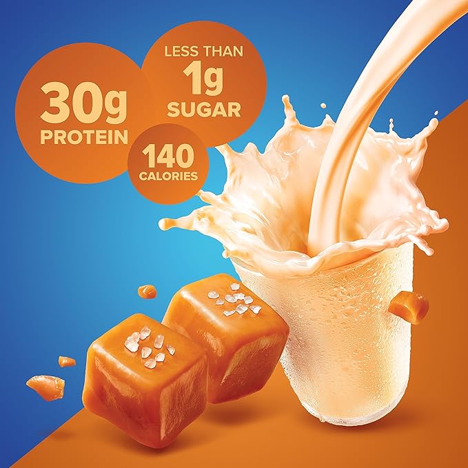 Pure Protein Salted Caramel Shake, Ready to Drink and Keto-Friendly, Vitamins A, C, D, and E Plus