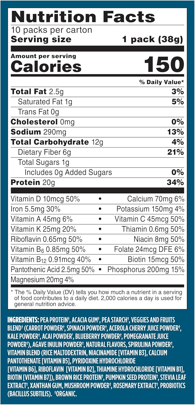 Vega Organic All-in-One Vegan Protein Powder, French Vanilla -Superfood Ingredients, Vitamins for