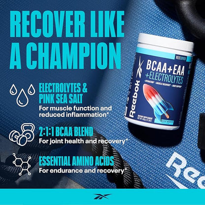 Reebok REECover Amino Acids + Electrolytes | 8g EAAs, 5g BCAAs, Hydration Matrix | Muscle Recovery