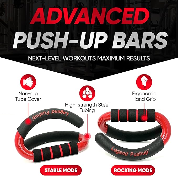 Legend Pushup ??Advanced Push-Up Bars to Eliminate Wrist Pain, Generate More Muscle Growth, Deliver