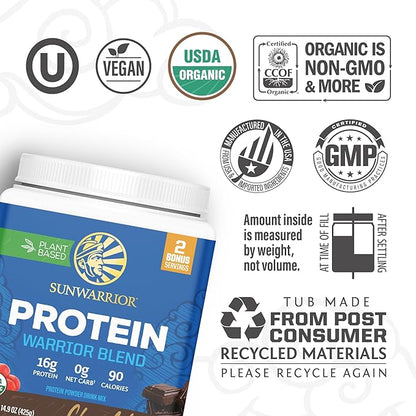 Organic Plant Based Protein Powder | Vegan Organic Protein Powder Chocolate Flavored with BCAA