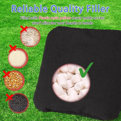 EunHo Dual Sided Cornhole Bags Regulation Set of 8 Professional Cornhole Bean Bags Slick and Stick