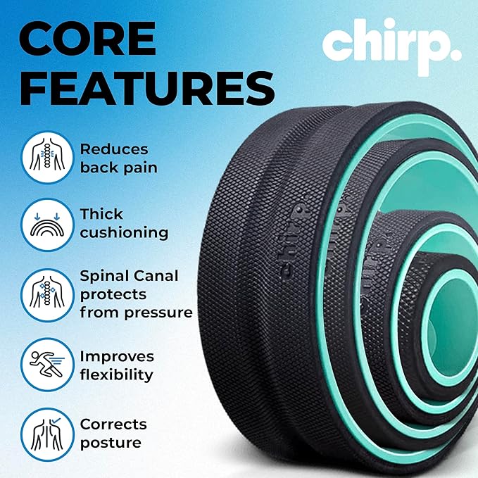 Chirp Wheel Foam Roller ??Targeted Back & Neck Relief, Lumbar Spine Stretcher, Spinal Decompression