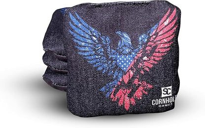 Professional Dual Sided Cornhole Bags- 16 oz 6x6 w/Premium Resin Fill - Official Tournament