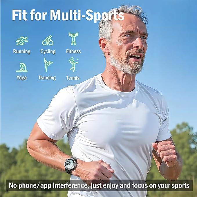 EZON Heart Rate Monitor and Chest Strap, Exercise Heart Rate Monitor, Sports Watch with HRM