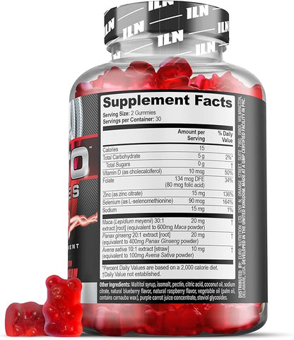 Iron Labs Nutrition Testo Gummies for Men (60 Gummies) - High Strength Booster for Men - Mixed