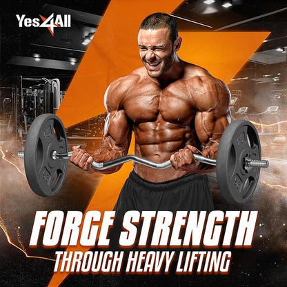 Yes4All Standard 1-Inch Grip Weight Plates, Cast Iron with Multiple Sizes from 2.5 lb to 35 lb for