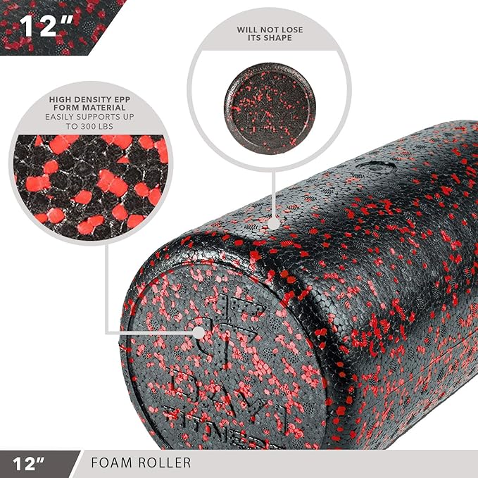 High-Density Round Foam Rollers - 4 Size and 8 Color Options - Massage Rollers for Stretching, Deep