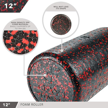 High-Density Round Foam Rollers - 4 Size and 8 Color Options - Massage Rollers for Stretching, Deep