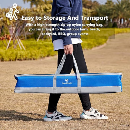 8 Players Croquet Set with 32In Regulation | 28In Standard Size Rubber Wood Mallets, Colored PE