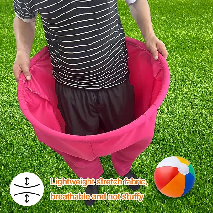 Granny Pants Yard Game Set with Bouncy Balls & Pump,Giant Stretchy Pants, Fun Tossing Games Props