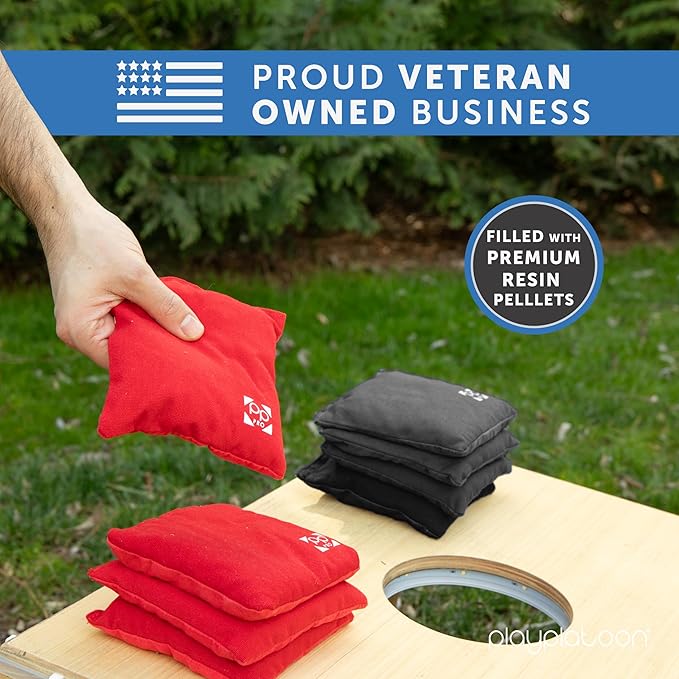 Professional Cornhole Bags - Set of 8 Regulation All Weather Double Sided - Sticky Side/Slick Side