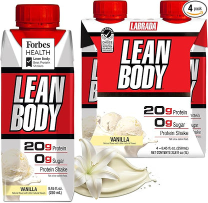 Lean Body Ready-to-Drink Vanilla Protein Shake, 20g Protein, Whey Blend, 0 Sugar, Gluten Free, 22