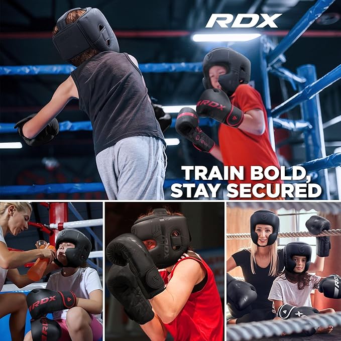 RDX Kids Boxing Headgear, MMA Training, Adjustable Padded Kara Muay Thai Juniors Head Gear