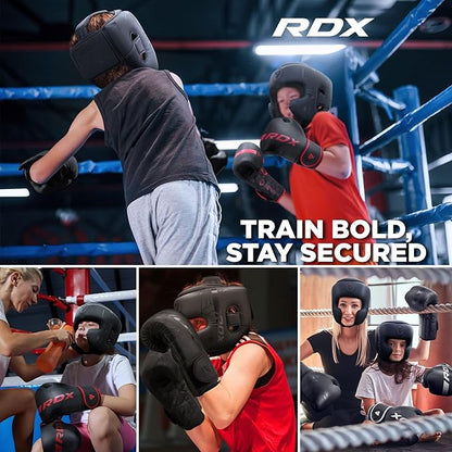 RDX Kids Boxing Headgear, MMA Training, Adjustable Padded Kara Muay Thai Juniors Head Gear