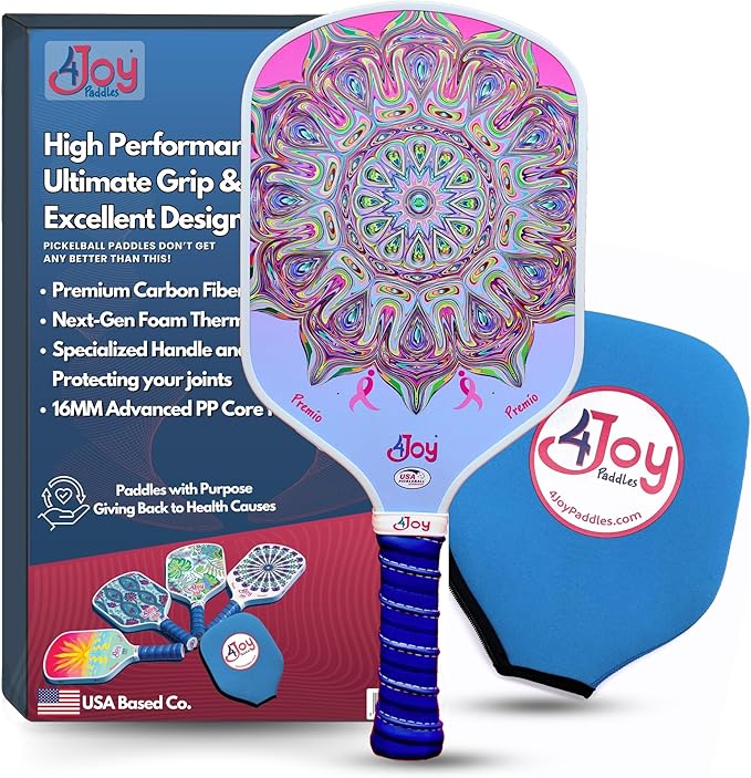4Joy Pickleball Paddle Premio Series - Thermoformed Premium T700 Carbon Fiber Pickleball Paddless