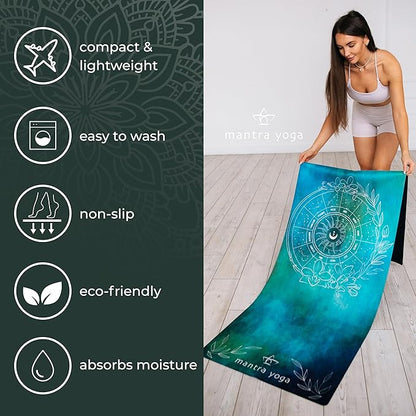 Mantra Yoga Travel PRO 1.5mm - Foldable Fitness & Exercise Mat with Bag | Lightweight, Compact &