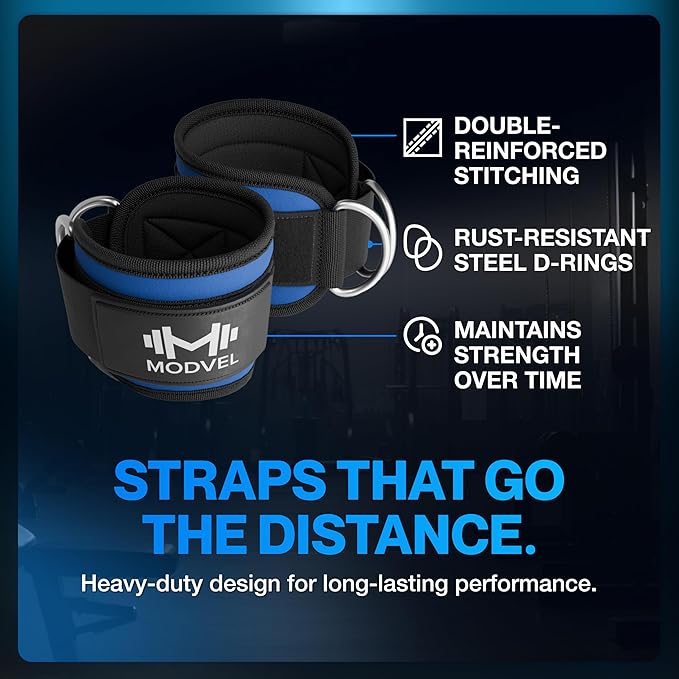 Modvel Gym Ankle Strap for Cable Machines ??Glute & Leg Kickback Ankle Straps for Gym Workouts