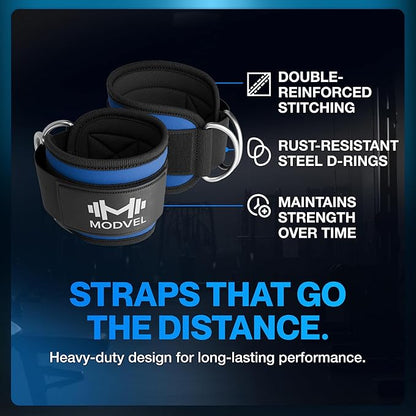 Modvel Gym Ankle Strap for Cable Machines ??Glute & Leg Kickback Ankle Straps for Gym Workouts