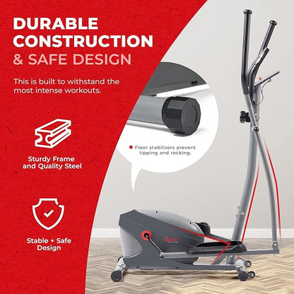 Sunny Health & Fitness Smart 2-in-1 Upright Elliptical Full-Body Exerciser, Home Cross-Training