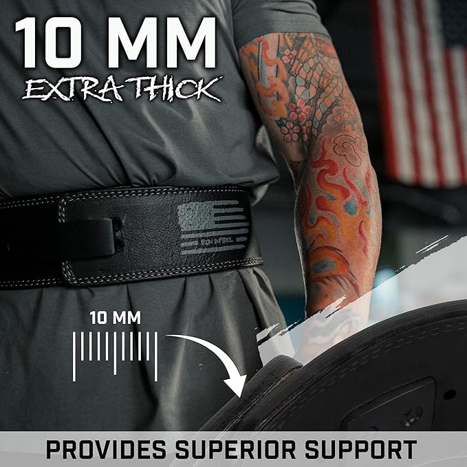 Weight Lifting Belt - Lever Gym Belt for Weightlifting, 10mm Leather Weight Belt for Men - 4 Inches