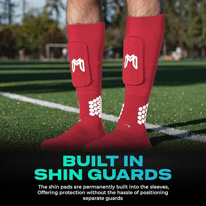 Mini Shin Guards Soccer – Built in Shin Pad Sleeves for Mens, Women, Teens - Small Shin Guards