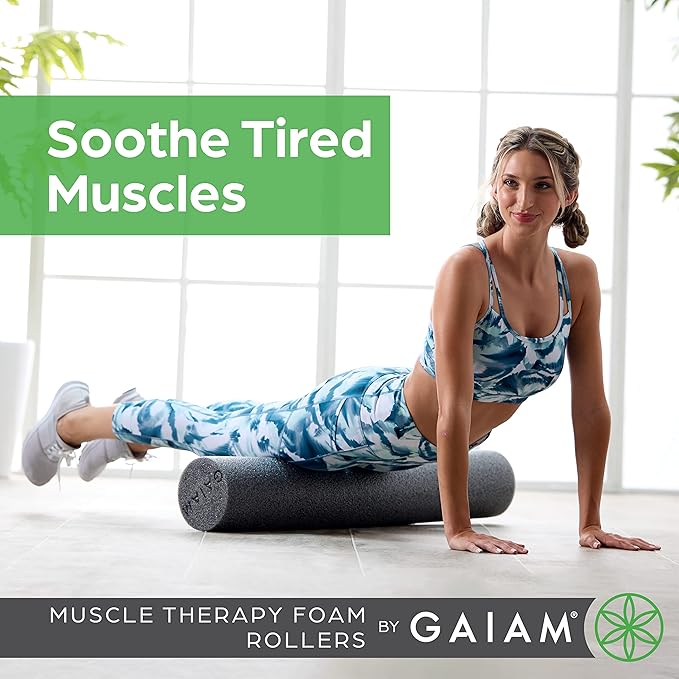 Gaiam Restore Foam Roller for Muscle Massage - Deep Tissue Muscle Massager for Sore Muscles &