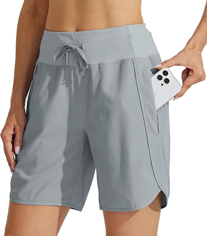 Willit Women's 7" Athletic Running Shorts Long Workout Hiking Shorts Quick Dry High Waisted Active