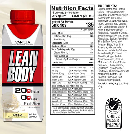 LABRADA Nutrition - Lean Body RTD Whey Protein Shake, Convenient On-The-Go Meal Replacement Shake
