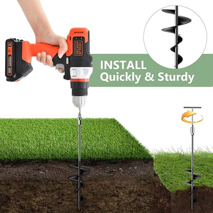 Phopich 18''/30" Long Ground Anchor, Heavy Duty Earth Anchors Ground Anchors Screw in Kit with