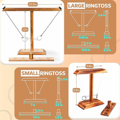 Ring Toss Game for Adults, Hook and Ring Game, Swinging String Hook & Ring Tabletop Battle Game