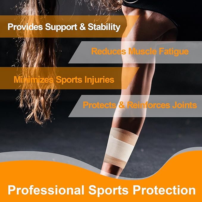 Athletic Tape 1.5in x 33ft (12 Pack Bulk) - No Residue Easy Tear White Sports Tape for Ankle &