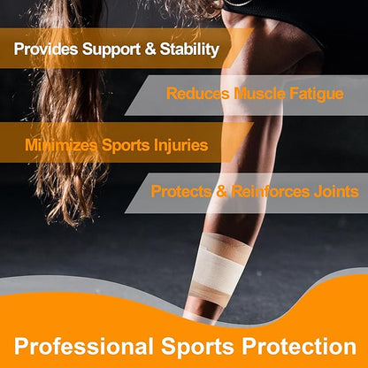 Athletic Tape 1.5in x 33ft (12 Pack Bulk) - No Residue Easy Tear White Sports Tape for Ankle &