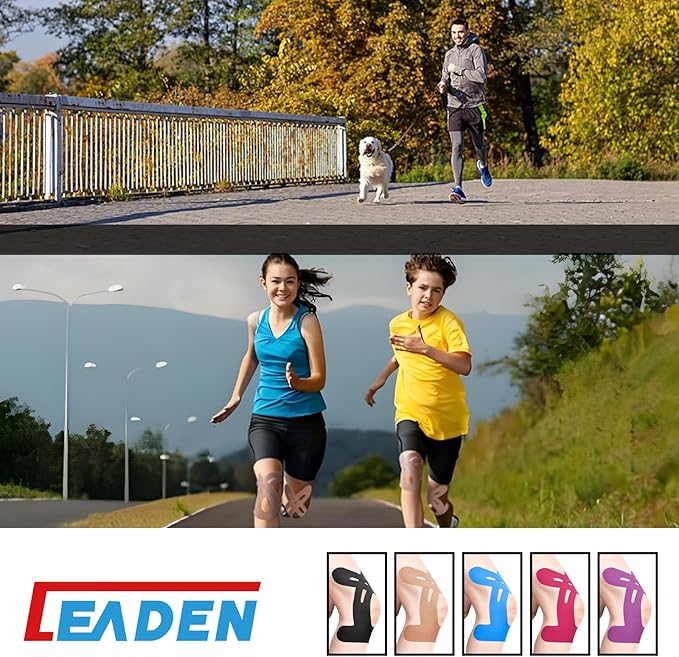 IEADEN Precut Kinesiology Tape for Knees, 10 Pcs - Knee Support & Stability, Knee Pain Relief