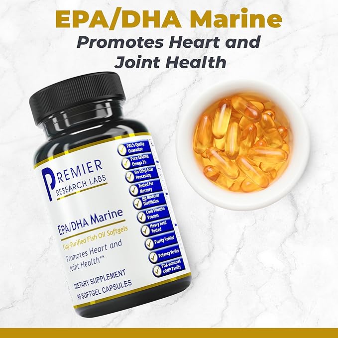 Premier Research Labs EPA DHA Marine Softgels - Omega 3 Fish Oil, EPA DHA Omega 3 Supplement, Fatty