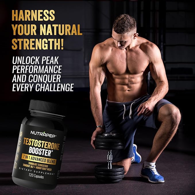 Testosterone Booster Supplement for Men - Natural Energy Enhancement Growth Builder Performance