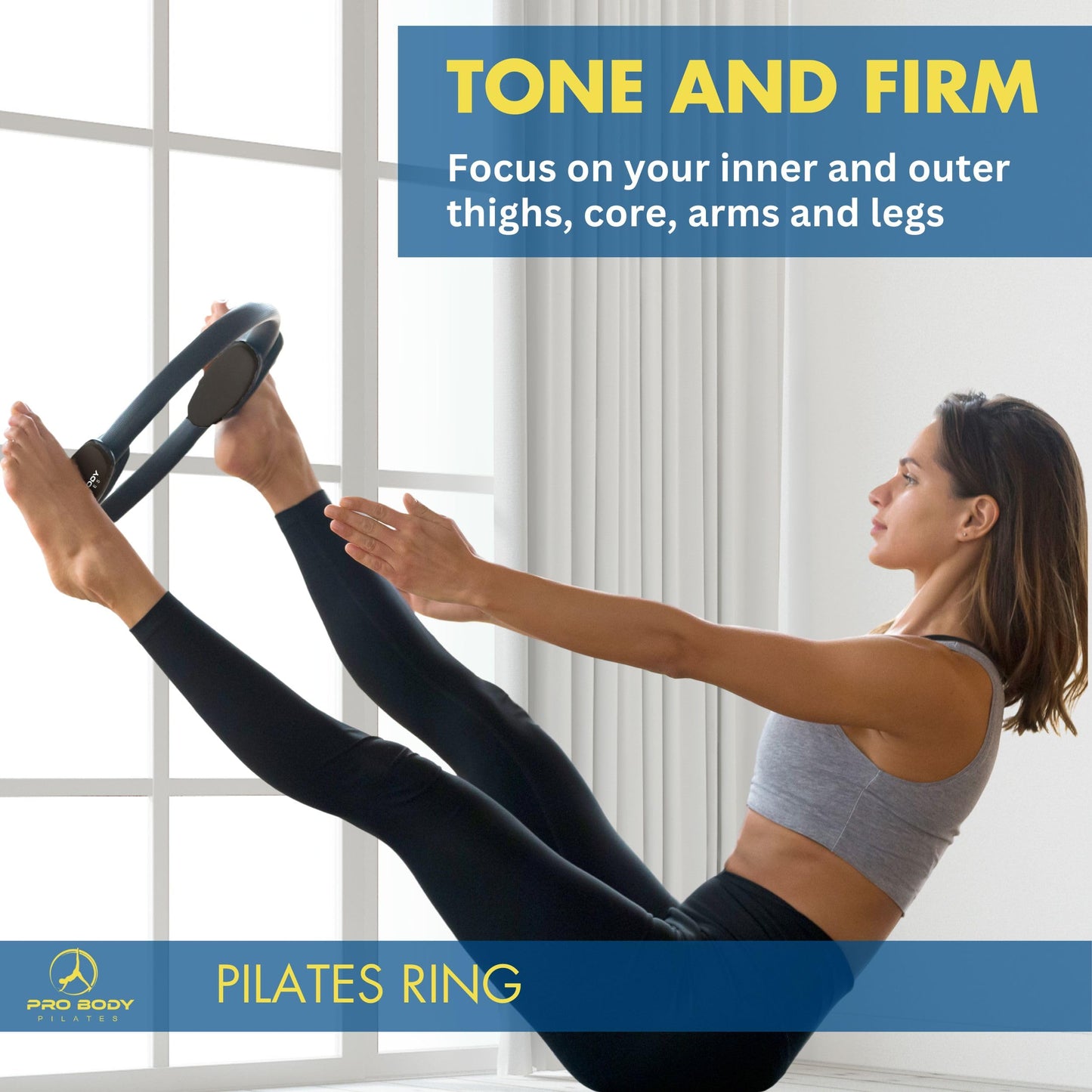 ProBody Pilates Circle - 14 Inch Magic Circle Pilates Ring (Blue)
