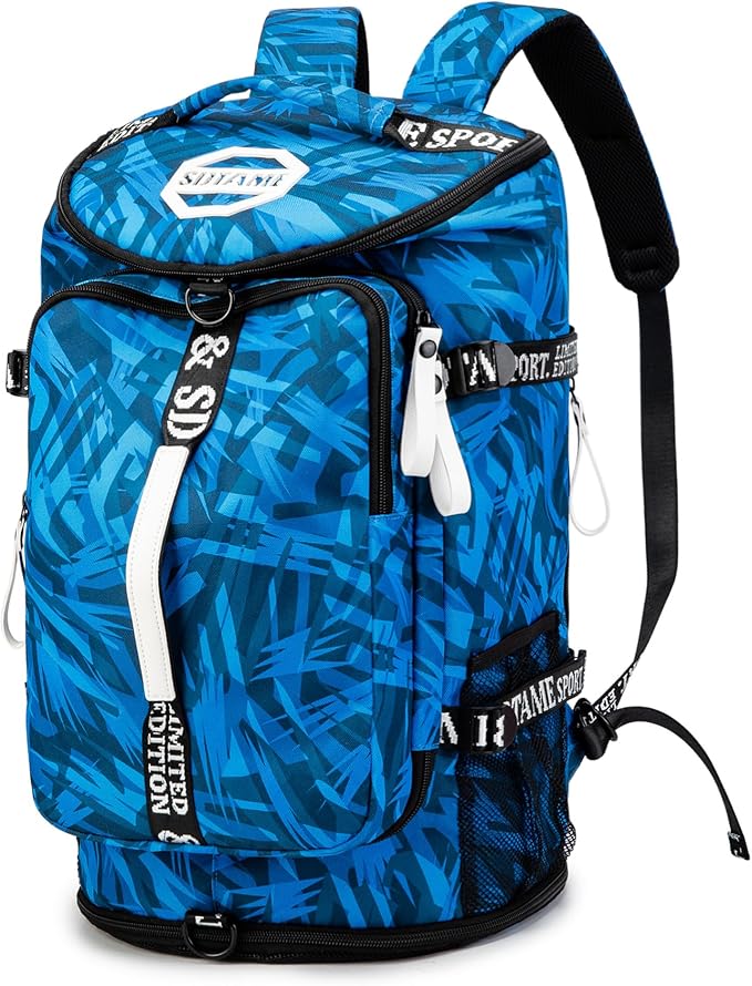 Gym Duffle Bag Backpack with Shoe Compartment,4 ways Travel Backpack for Women and