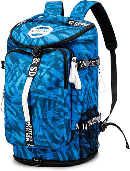 Gym Duffle Bag Backpack with Shoe Compartment,4 ways Travel Backpack for Women and