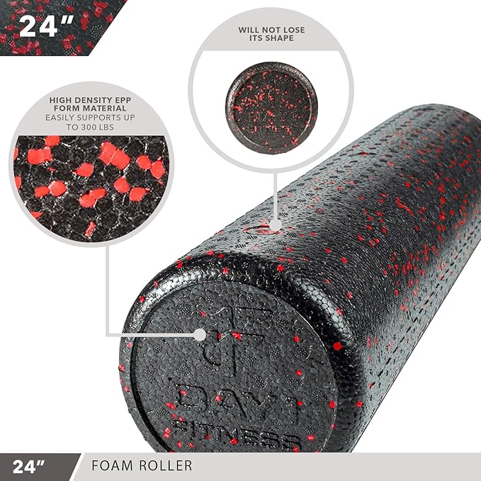 High-Density Round Foam Rollers - 4 Size and 8 Color Options - Massage Rollers for Stretching, Deep